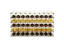 PROREGAL Modulares Weinregal Vinotega Mod Metal HxBxT 52,5 x 92,5 x 24,5 cm 9 x 5 Flaschen Massives Kiefernholz Natur