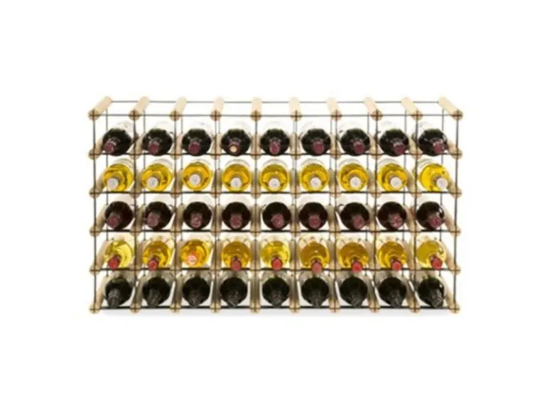 PROREGAL Modulares Weinregal Vinotega Mod Metal HxBxT 52,5 x 92,5 x 24,5 cm 9 x 5 Flaschen Massives Kiefernholz Natur