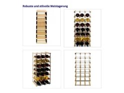 PROREGAL Modulares Weinregal Vinotega Mod Metal HxBxT 72,5 x 32,5 x 24,5 cm 3 x 7 Flaschen Massives Kiefernholz Natur