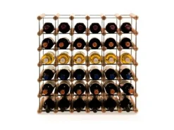 PROREGAL Modulares Weinregal Vinotega Mod Metal HxBxT 62,5 x 62,5 x 24,5 cm 6 x 6 Flaschen Massives Kiefernholz Braun Geölt
