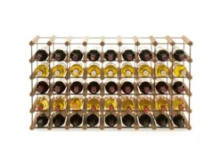PROREGAL Modulares Weinregal Vinotega Mod Metal HxBxT 52,5 x 92,5 x 24,5 cm 9 x 5 Flaschen Massives Kiefernholz Braun Geölt