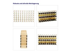 PROREGAL Modulares Weinregal Vinotega Mod Metal HxBxT 52,5 x 92,5 x 24,5 cm 9 x 5 Flaschen Massives Kiefernholz Braun Geölt