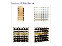 PROREGAL Modulares Weinregal Vinotega Mod Metal HxBxT 52,5 x 62,5 x 24,5 cm 6 x 5 Flaschen Massives Kiefernholz Braun Geölt