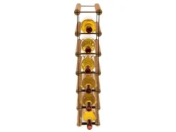 PROREGAL Modulares Weinregal Vinotega Mod Metal HxBxT 62,5 x 12,5 x 24,5 cm 1 x 6 Flaschen Massives Kiefernholz Braun Geölt