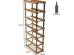 PROREGAL Modulares Weinregal Vinotega Mod Metal HxBxT 62,5 x 12,5 x 24,5 cm 1 x 6 Flaschen Massives Kiefernholz Braun Geölt