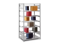 PROREGAL Pendelhefterregal Doppelseitig Stecksystem T-Profil Grundregal HxBxT 270 x 100 x 80 cm 8 Ebenen Fachlast 40 kg Pendelsystem Zippel Verzinkt