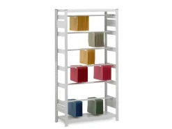 PROREGAL Pendelhefterregal Einseitig Stecksystem T-Profil HxBxT 270 x 100 x 40 cm 8 Ebenen Fachlast 40 kg Pendelsystem Elba & Leitz Verzinkt