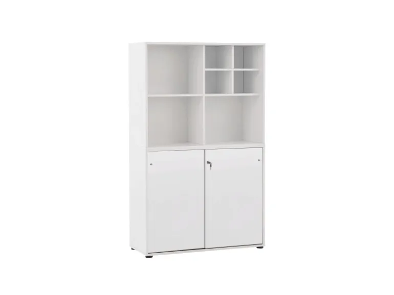 PROREGAL Pigeon Set Aktenregal Aktenschrank & Regalkreuz Breite 100 cm Weiß