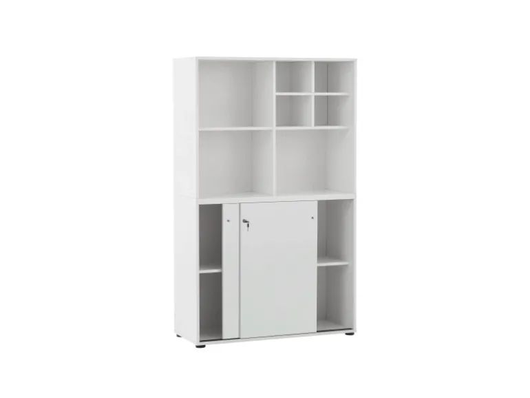 PROREGAL Pigeon Set Aktenregal Aktenschrank & Regalkreuz Breite 100 cm Weiß