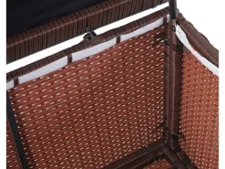 Proregal Poly-Rattan Kissenbox HxBxT 51x100x50cm Premium Braun 170L Gartentruhe Auflagenbox Truhe
