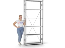 PROREGAL Profi Lagerregal Stecksystem T-Profil Grundregal HxBxT 250 x 100 x 30 cm Fachlast 125 kg Verzinkt