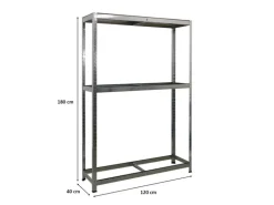 PROREGAL Reifenregal RAGNAR HxBxT 180 x 120 x 40cm Bis Zu 8 Reifen Auf 2 Ebenen + Ablage 265kg Fachlast Verzinkt