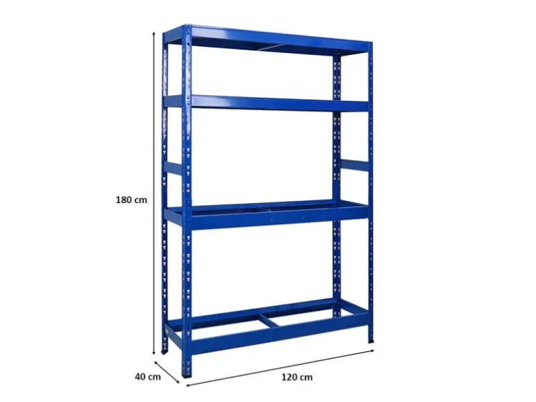 PROREGAL Reifenregal Tiger HxBxT 180 x 120 x 40 cm Bis Zu 12 Reifen auf 2 Ebene Und 2 Ablagen Blau