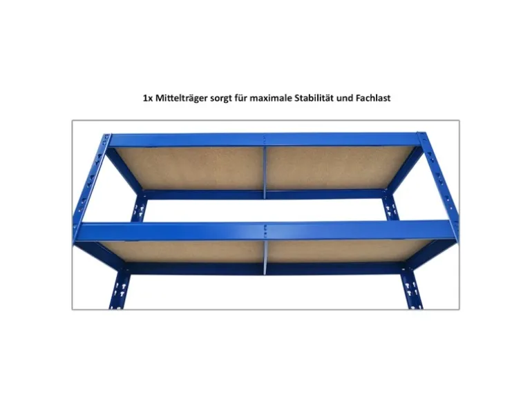 PROREGAL Reifenregal Tiger HxBxT 180 x 120 x 40 cm Bis Zu 12 Reifen auf 2 Ebene Und 2 Ablagen Blau