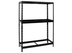 PROREGAL Reifenregal Tiger mit Fachboden HxBxT 180 x 130 x 50 cm bis zu 12 Reifen auf 2 Ebenen Schwarz