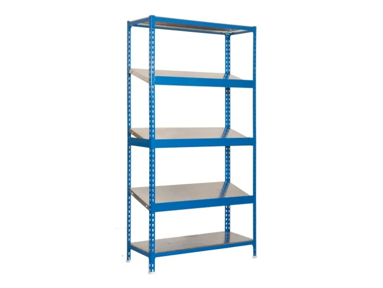PROREGAL Schrägbodenregal Dowa Stecksystem HxBxT 200 x 100 x 50 cm Fachlast 200 kg Blau