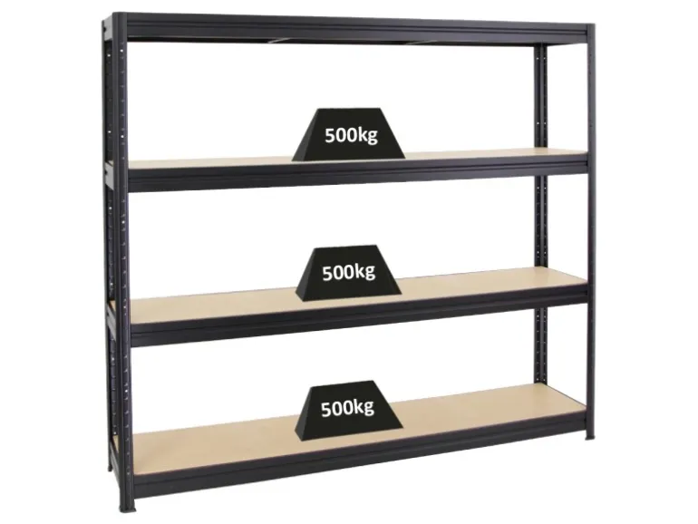 PROREGAL Schwerlastregal Dino HxBxT 180 x 200 x 45 cm Fachlast 500 kg Schwarz