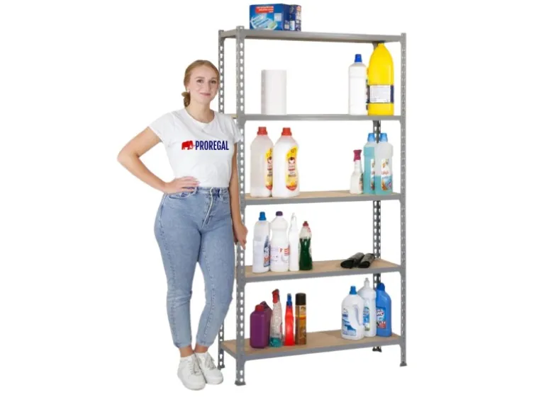 PROREGAL Schwerlastregal Muli HxBxT 180 x 80 x 30 cm 5 Fachböden Fachlast 150 kg Verzinkt