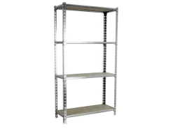 PROREGAL Schwerlastregal Mid Muli HxBxT 150 x 120 x 30 cm 4 Fachböden Fachlast 200 kg Verzinkt