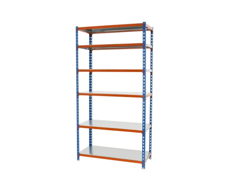 PROREGAL Schwerlastregal Giant Metal Shark HxBxT 250 x 90 x 50 cm Fachlast 180 kg Blau-Orange