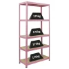 PROREGAL Schwerlastregal PINK LADY HxBxT 180x90x40cm Fachlast 175kg 5 Ebenen Pink Kellerregal Steckregal Garagenregal Lagerregal