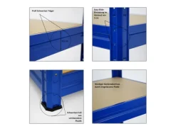 PROREGAL Schwerlastregal Dino HxBxT 180 x 200 x 45 cm Fachlast 500 kg Blau