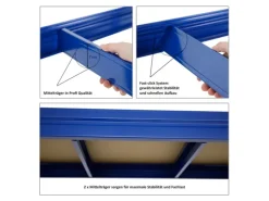PROREGAL Schwerlastregal Dino HxBxT 180 x 160 x 60 cm Fachlast 600 kg Blau