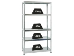PROREGAL Schwerlastregal Steel Eagle HxBxT 180 x 100 x 40 cm Fachlast 130 kg Verzinkt