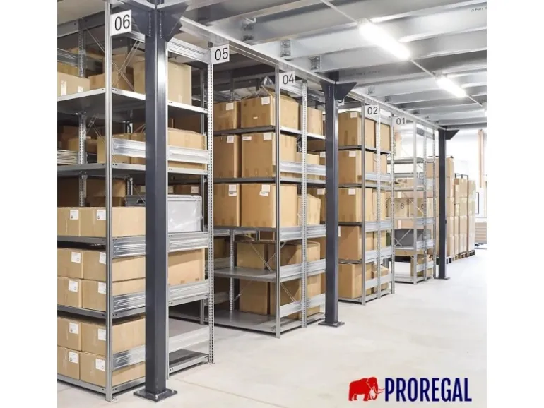 PROREGAL Schwerlastregal Silver Mamba Made In Germany HxBxT 200 x 400 x 50 cm 5 Ebenen Je 150 kg Fachlast Verzinkt