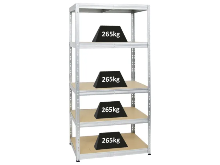 PROREGAL Schwerlastregal Tiger HxBxT 180 x 90 x 60 cm Fachlast 265 kg 5-Ebenen Verzinkt