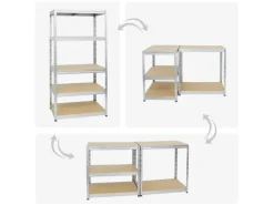 PROREGAL Schwerlastregal Tiger HxBxT 180 x 90 x 60 cm Fachlast 265 kg 5-Ebenen Verzinkt