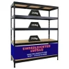 PROREGAL Schwerlastregal Rivet HxBxT 180x150x60 cm Fachlast 250kg Innovatives Stecksystem Schwarz