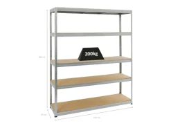PROREGAL Schwerlastregal Giant Elephant HxBxT 180 x 150 x 45 cm Fachlast 200 kg Verzinkt