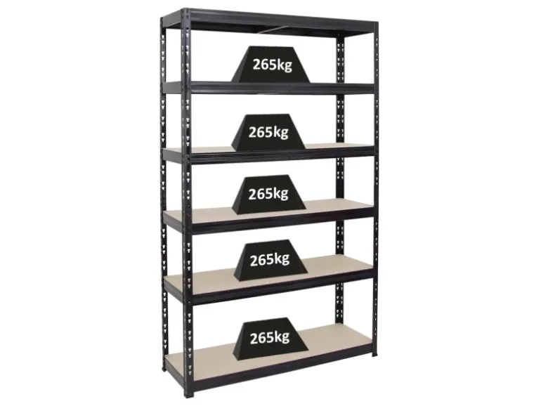 PROREGAL Schwerlastregal Giant Tiger HxBxT 200 x 120 x 40 cm Fachlast 265 kg 6-Ebenen Schwarz