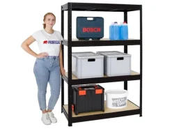 PROREGAL Schwerlastregal DINO HxBxT 180x120x60cm Fachlast 600kg Schwarz