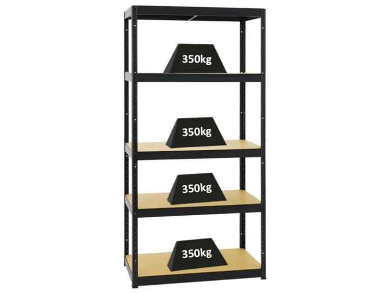 PROREGAL Schwerlastregal Slim Elephant S HxBxT 180 x 90 x 45 cm 5 Ebenen Fachlast 350 kg Schwarz