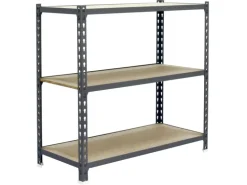 PROREGAL Schwerlastregal Small Muli HxBxT 100 x 100 x 40 cm 3 Fachböden Fachlast 150 kg Grau