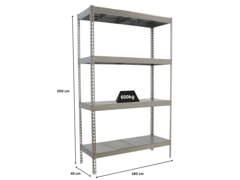 PROREGAL Schwerlastregal Metal Beast Four HxBxT 200 x 180 x 45 cm Fachlast 600 kg Verzinkt