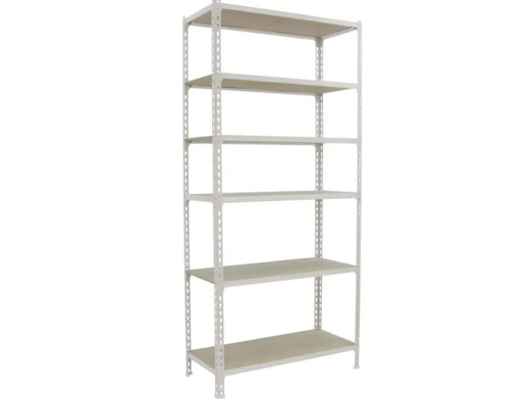 PROREGAL Schwerlastregal Giant Muli HxBxT 250 x 90 x 30 cm 6 Fachböden Fachlast 150 kg Weiß