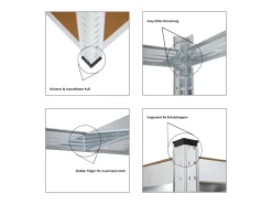 PROREGAL Schwerlastregal Giant Ragnar HxBxT 200 x 100 x 50 cm Fachlast 175 kg Verzinkt