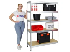 PROREGAL Schwerlastregal Rivet HxBxT 180 x 120 x 45 cm Fachlast 250 kg Innovatives Stecksystem Verzinkt
