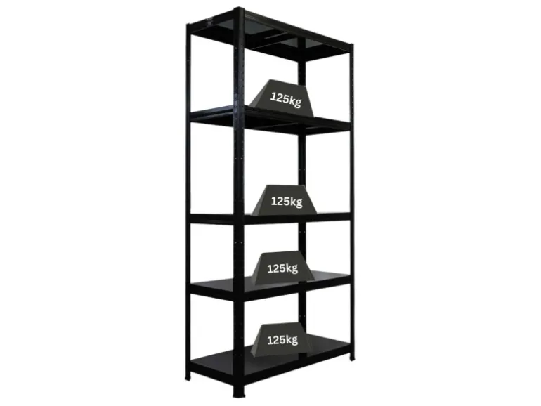 PROREGAL Schwerlastregal Ragnar HxBxT 180x90x40cm 5 Stahlplatten-Ebenen Fachlast 125 kg Schwarz