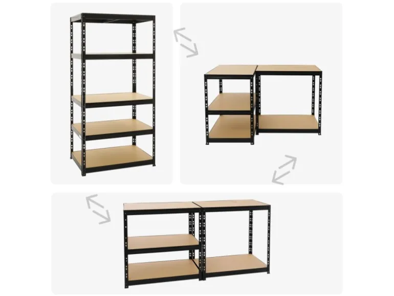PROREGAL Schwerlastregal Tiger HxBxT 180 x 90 x 60 cm Fachlast 265 kg 5-Ebenen Schwarz