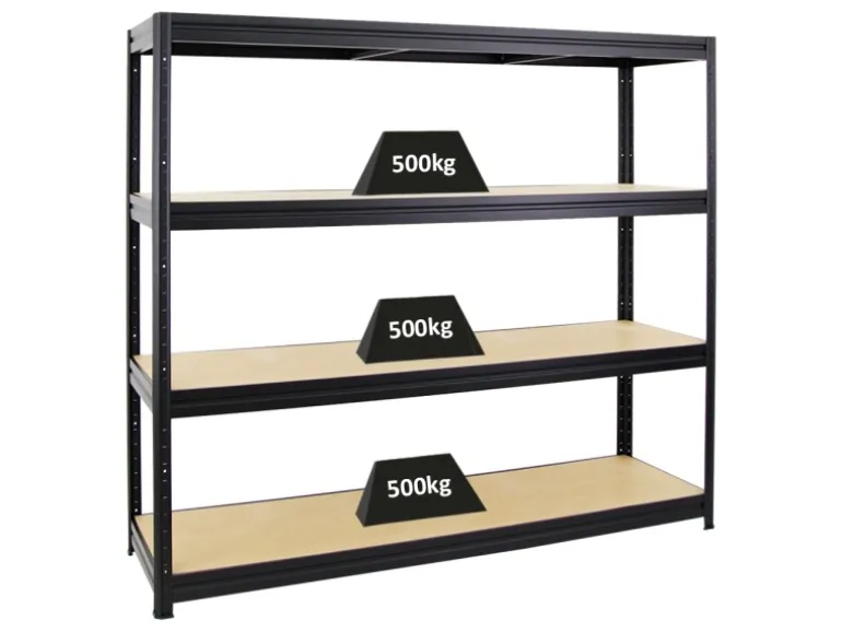 PROREGAL Schwerlastregal Dino HxBxT 180 x 180 x 60 cm Fachlast 500 kg Schwarz