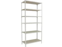 PROREGAL Schwerlastregal Giant Muli HxBxT 250 x 80 x 40 cm 6 Fachböden Fachlast 150 kg Weiß