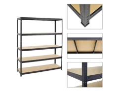 PROREGAL Schwerlastregal Giant Elephant HxBxT 180 x 150 x 45 cm Fachlast 200 kg Schwarz