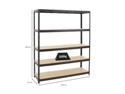 PROREGAL Schwerlastregal Giant Elephant HxBxT 180 x 150 x 45 cm Fachlast 200 kg Schwarz