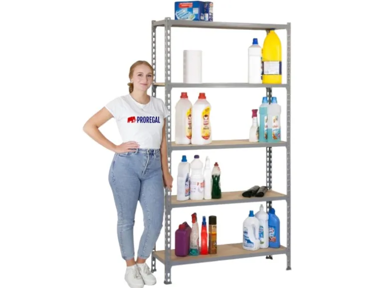 PROREGAL Schwerlastregal Big Muli HxBxT 200 x 110 x 50 cm 5 Fachböden Fachlast 200 kg Verzinkt