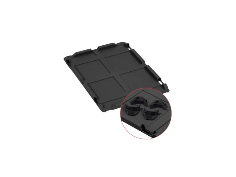 PROREGAL SparSet 5x Eurobox Nextgen Grip Mit Auflagedeckel Und Schwarzen Verschlüssen HxBxT 22x30x40cm 20 Liter Schwarz Griffe Offen