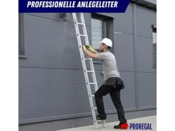 PROREGAL Sprossen-Anlegeleiter Economy Plus Ohne Traverse 9 Sprossen Arbeitshöhe 3,46 m Traglast 150 kg